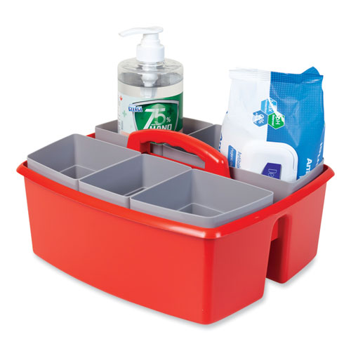 Image of Storex Large Caddy With Sorting Cups, Red, 2/Carton
