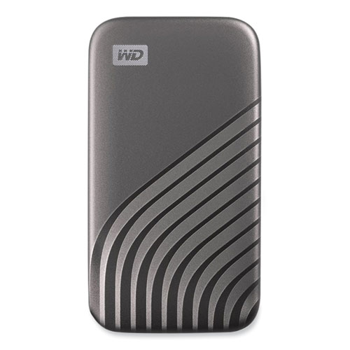 Image of Wd My Passport External Solid State Drive, 500 Gb, Usb 3.2, Gray