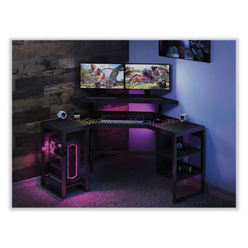 Image of Whalen® Levelup Gear Leet Corner Gaming Desk, 53.25" X 51.75" X 36.75", Onyx