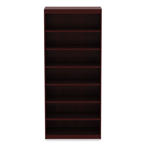 Image of Alera® Valencia Series Square Corner Bookcase, Seven-Shelf, 35.63W X 11.81D X 83.86H, Mahogany