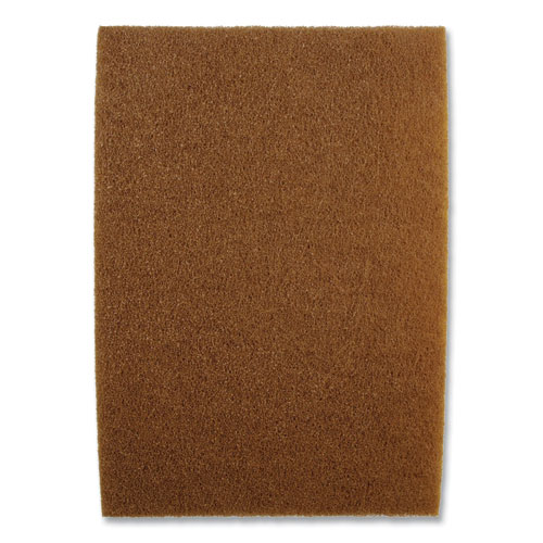 Clean and Shine Pad, 20 x 14, Brown/Yellow, 5/Carton