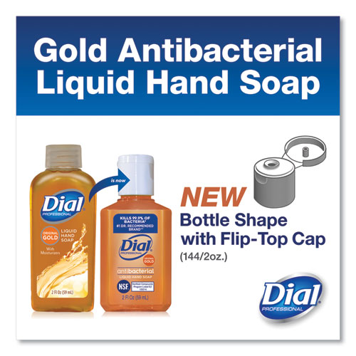 Image of Dial® Professional Gold Antibacterial Liquid Hand Soap, Floral, 2 Oz, 144/Carton