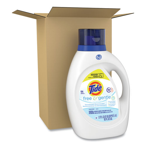 Image of Tide® Free And Gentle Liquid Laundry Detergent, Unscented, 92 Oz Bottle