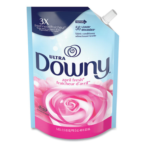 Downy® Liquid Fabric Softener, April Fresh, 48 Oz Pouch, 3/Carton