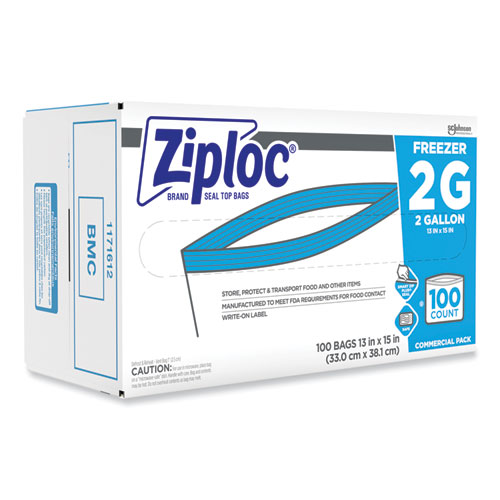Ziploc Commercial Resealable Freezer Bag Zipper 2gal 13 x 15 1/2