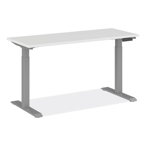 Image of Alera® Adaptivergo Sit-Stand Three-Stage Electric Height-Adjustable Table With Memory Controls, 60" X 24" X 30" To 49", White