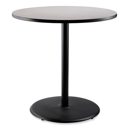 Cafe Table, 36" Diameter x 42h, Round Top/Base, Gray Nebula Top, Black Base, Ships in 7-10 Business Days