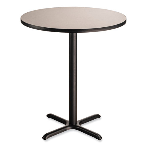 Cafe Table, 36" Diameter x 42h, Round Top/X-Base, Gray Nebula Top, Black Base, Ships in 7-10 Business Days