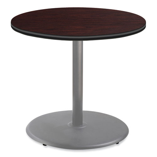 Cafe Table, 36" Diameter x 30h, Round Top/Base, Mahogany Top, Gray Base, Ships in 7-10 Business Days