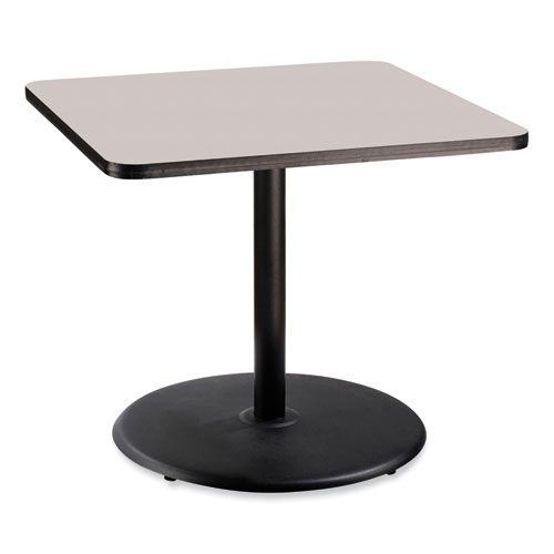 Cafe Table, 36w x 36d x 30h, Square Top/Round Base, Gray Nebula Top, Black Base, Ships in 7-10 Business Days