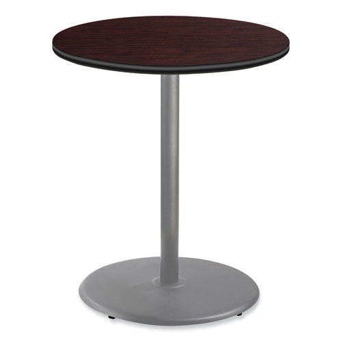 Cafe Table, 36" Diameter x 42h, Round Top/Base, Mahogany Top, Gray Base, Ships in 7-10 Business Days