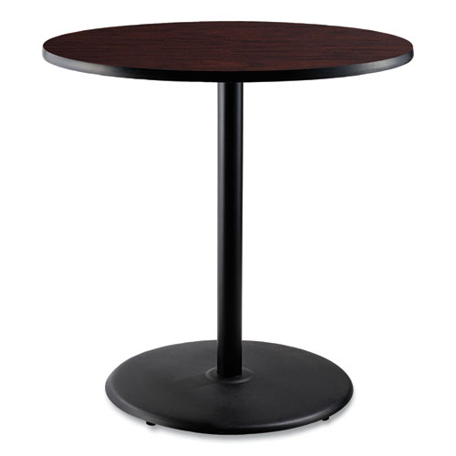 Cafe Table, 36" Diameter x 42h, Round Top/Base, Mahogany Top, Black Base, Ships in 7-10 Business Days