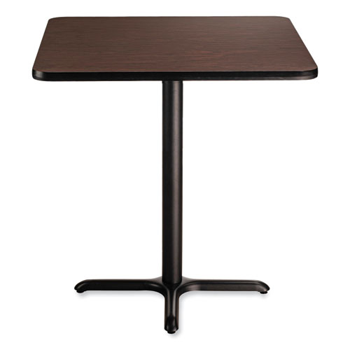 Cafe Table, 36w x 36d x 36h, Square Top/X-Base, Mahogany Top, Black Base, Ships in 7-10 Business Days
