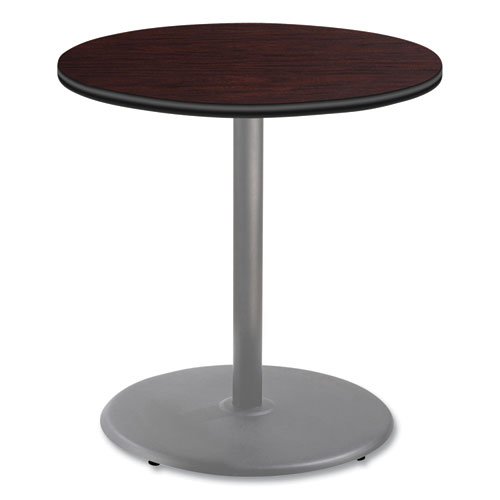 Cafe Table, 36" Diameter x 36h, Round Top/Base, Mahogany Top, Gray Base, Ships in 7-10 Business Days