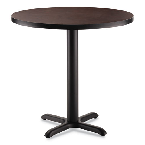 Cafe Table, 36" Diameter x 30h, Round Top/X-Base, Mahogany Top, Black Base, Ships in 7-10 Business Days