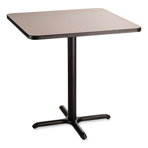 Cafe Table, 36w x 36d x 36h, Square Top/X-Base, Gray Nebula Top, Black Base, Ships in 7-10 Business Days