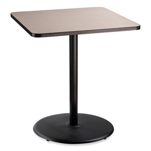 Cafe Table, 36w x 36d x 42h, Square Top/Round Base, Gray Nebula Top, Black Base, Ships in 7-10 Business Days