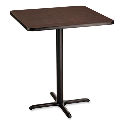 Cafe Table, 36w x 36d x 30h, Square Top/X-Base, Mahogany Top, Black Base, Ships in 7-10 Business Days