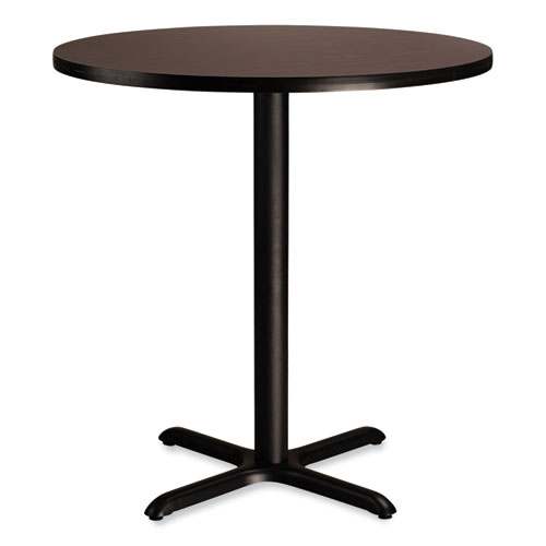Cafe Table, 36" Diameter x 36h, Round Top/X-Base, Mahogany Top, Black Base, Ships in 7-10 Business Days