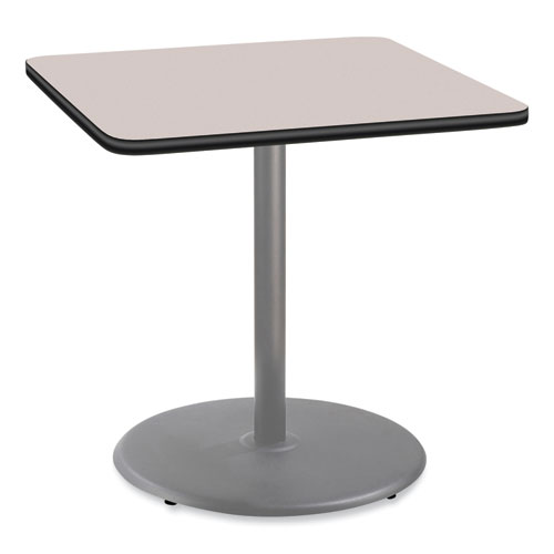 Cafe Table, 36w x 36d x 36h, Square Top/Round Base, Gray Nebula Top, Gray Base, Ships in 7-10 Business Days