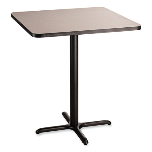 Cafe Table, 36w x 36d x 42h, Square Top/X-Base, Gray Nebula Top, Black Base, Ships in 7-10 Business Days