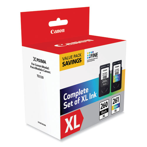 Image of Canon® 3706C005 (Cl-261Xl/Pg-260Xl) High-Yield Ink, Black/Color