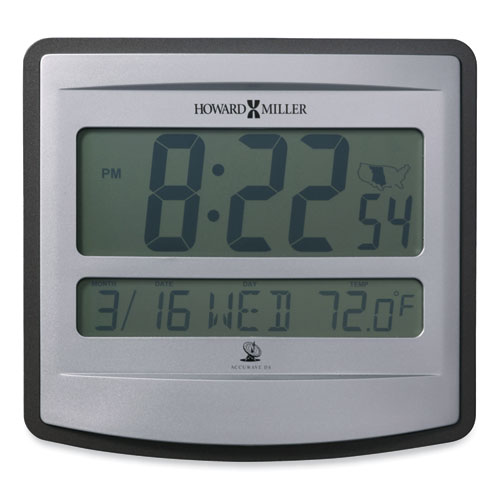 Howard Miller® Nikita Wall Clock, Silver/Charcoal Case, 8.75" X  8", 2 Aa (Sold Separately)