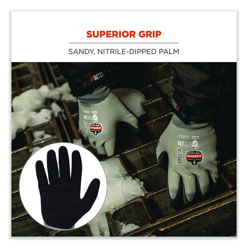 ProFlex 7501 Coated Waterproof Winter Gloves, Gray, 2X-Large, Pair
