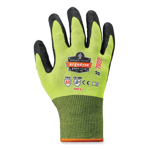 ergodyne® ProFlex 7022-CASE ANSI A2 Coated CR Gloves DSX, Lime, Small, 144 Pairs/Carton, Ships in 1-3 Business Days