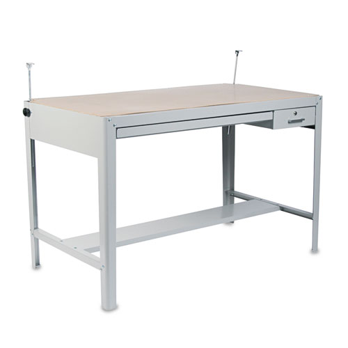 Image of Precision Four-Post Drafting Table Base, 56.5w x 30.5d x 35.5h, Gray