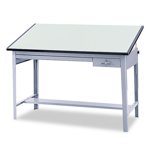 Image of Safco® Precision Four-Post Drafting Table Base, 56.5W X 30.5D X 35.5H, Gray