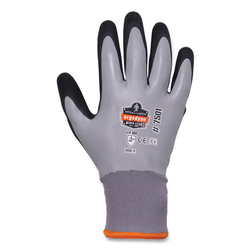 ergodyne® ProFlex 7501-CASE Coated Waterproof Winter Gloves, Gray, Small, 144 Pairs/Carton, Ships in 1-3 Business Days