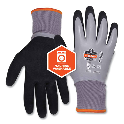 ProFlex 7501-CASE Coated Waterproof Winter Gloves, Gray, Medium, 144 Pairs/Carton, Ships in 1-3 Business Days