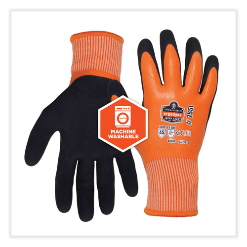 ProFlex 7551-CASE ANSI A5 Coated Waterproof CR Gloves, Orange, 2X-Large, 144 Pairs/Carton, Ships in 1-3 Business Days