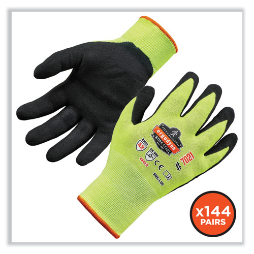 ProFlex 7021-CASE Hi-Vis Nitrile Coated CR Gloves, Lime, 2X-Large, 144 Pairs/Carton, Ships in 1-3 Business Days