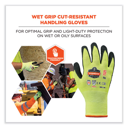 ProFlex 7021-CASE Hi-Vis Nitrile Coated CR Gloves, Lime, Small, 144 Pairs/Carton, Ships in 1-3 Business Days