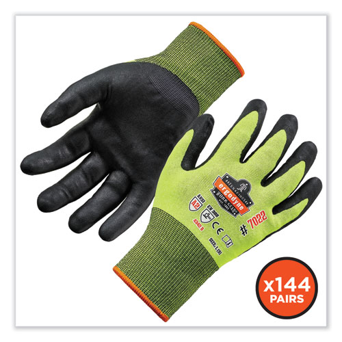 ProFlex 7022-CASE ANSI A2 Coated CR Gloves DSX, Lime, Small, 144 Pairs/Carton, Ships in 1-3 Business Days