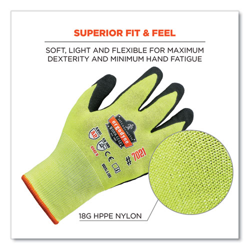 ProFlex 7021-CASE Hi-Vis Nitrile Coated CR Gloves, Lime, 2X-Large, 144 Pairs/Carton, Ships in 1-3 Business Days
