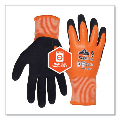ProFlex 7551 ANSI A5 Coated Waterproof CR Gloves, Orange, 2X-Large, Pair, Ships in 1-3 Business Days