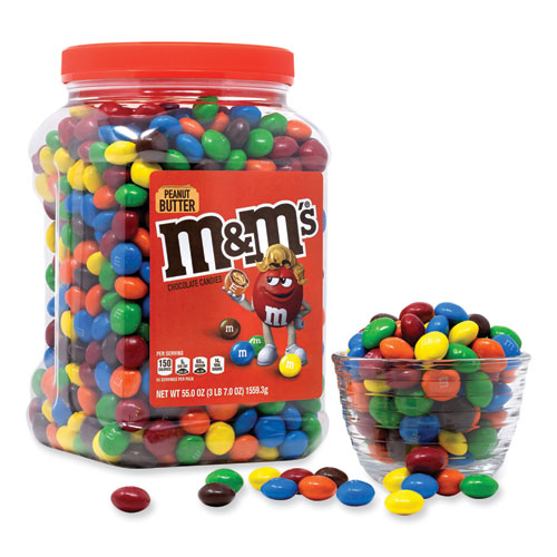 Image of M & M'S® Peanut Butter Milk Chocolate Candy Jar, 55 Oz Jar, Ships In 1-3 Business Days