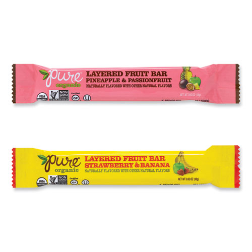 Layered Fruit Bars Variety Pack, Pineapple Passionfruit/Strawberry Banana, 0.63oz Bar, 24/Pack,Ships in 1-3 Business Days