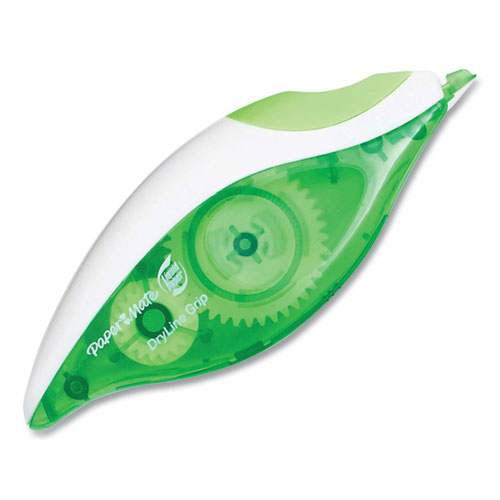 DryLine Grip Correction Tape, Non-Refillable, Gray/Green Applicator, 0.2" x 335"
