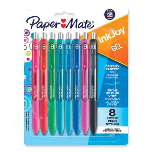 Paper Mate® Inkjoy Gel Pen, Retractable, Fine 0.5 Mm, Assorted Ink And Barrel Colors, 8/Pack