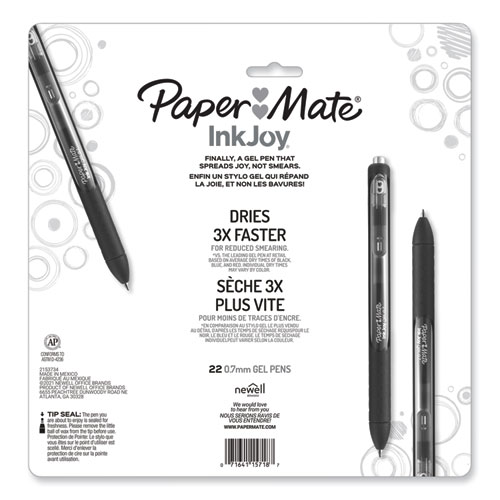 Image of Paper Mate® Inkjoy Gel Pen, Retractable, Medium 0.7 Mm, Assorted Ink And Barrel Colors, 22/Pack