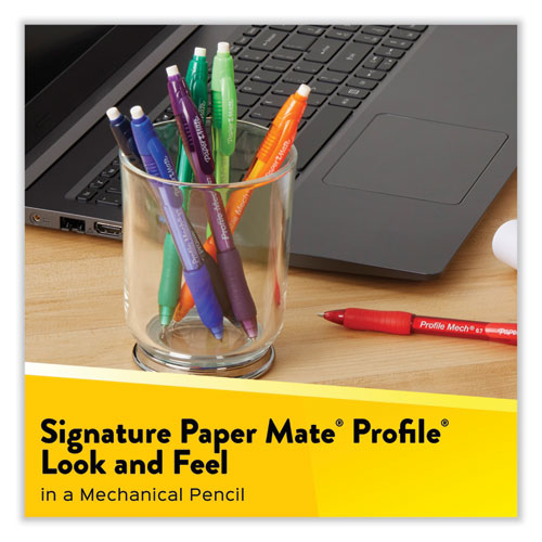 Image of Paper Mate® Profile Mechanical Pencils, 0.7 Mm, Hb (#2), Black Lead, Black Barrel, 36/Pack