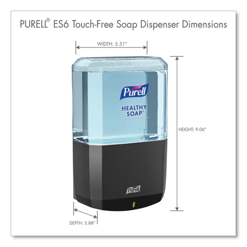 Image of Purell® Es6 Soap Touch-Free Dispenser, 1,200 Ml, 5.25 X 8.8 X 12.13, Graphite