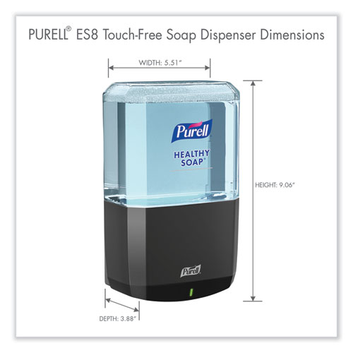 Image of Purell® Es8 Soap Touch-Free Dispenser, 1,200 Ml, 5.25 X 8.8 X 12.13, Graphite