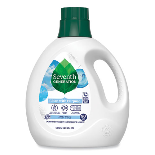 Seventh Generation® Natural Liquid Laundry Detergent, Fragrance Free, 135 Oz Bottle, 4/Carton