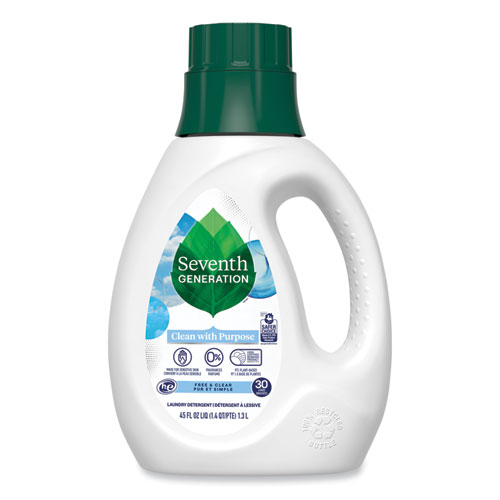 Image of Seventh Generation® Natural Liquid Laundry Detergent, Fragrance Free, 45 Oz Bottle, 6/Carton