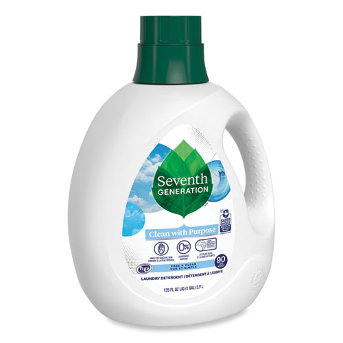 Image of Seventh Generation® Natural Liquid Laundry Detergent, Fragrance Free, 135 Oz Bottle, 4/Carton